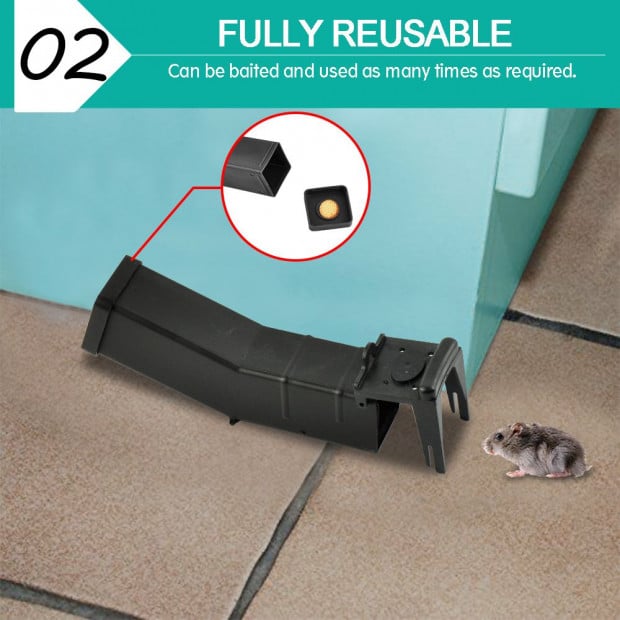 4 Black Mouse Rat Mice Trap Live Capture Safe Reusable Image 3