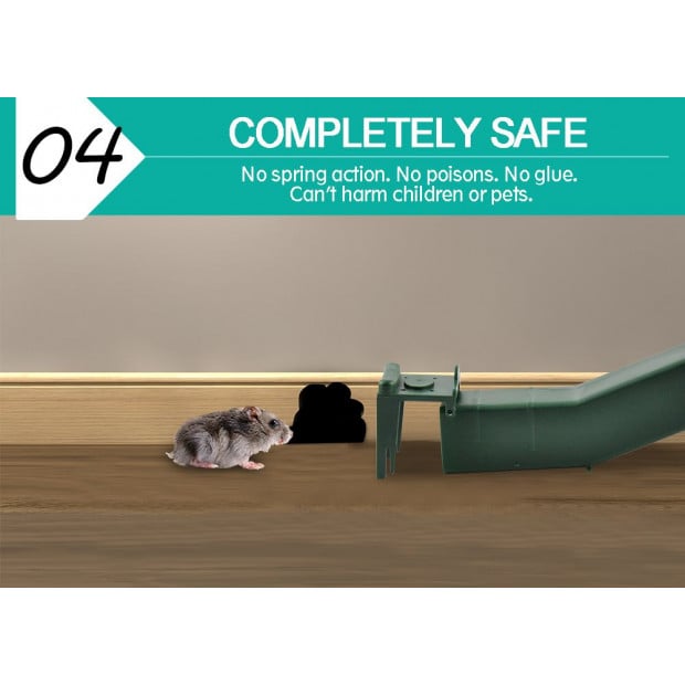 4 Black Mouse Rat Mice Trap Live Capture Safe Reusable Image 5
