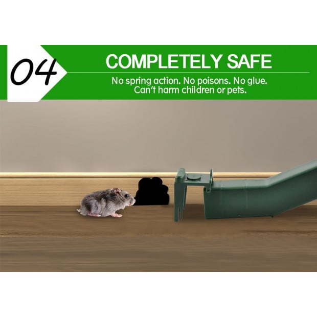 4 Green Mouse Rat Mice Trap Live Capture Safe Reusable Image 5