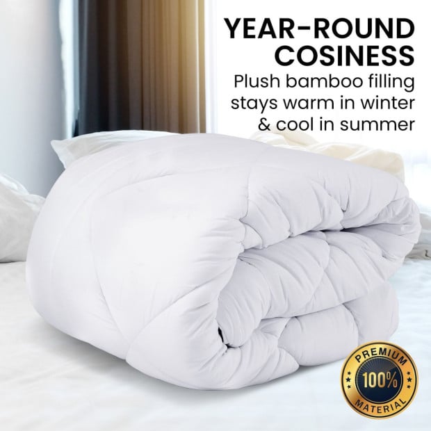 Laura Hill 500GSM Microfibre Bamboo Quilt Comforter Doona Image 6