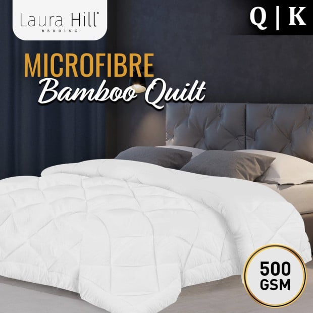 Laura Hill 500GSM Microfibre Bamboo Quilt Comforter Doona