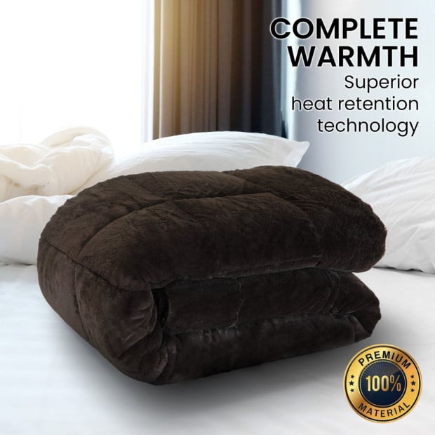 Laura Hill 500GSM Faux Mink Quilt Comforter Doona Image 6