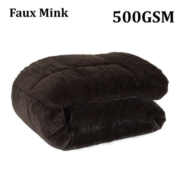 Laura Hill 500GSM Faux Mink Quilt Comforter Doona Image 2