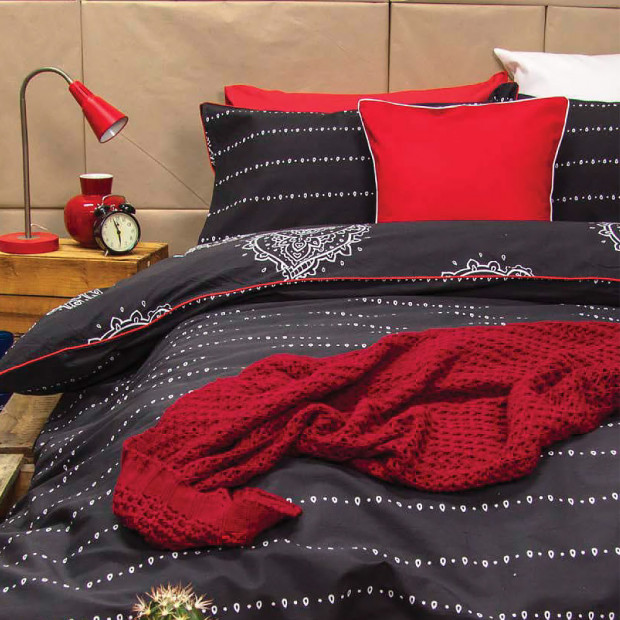 Paize - Ink Reversible Quilt Cover Set 100% Cotton