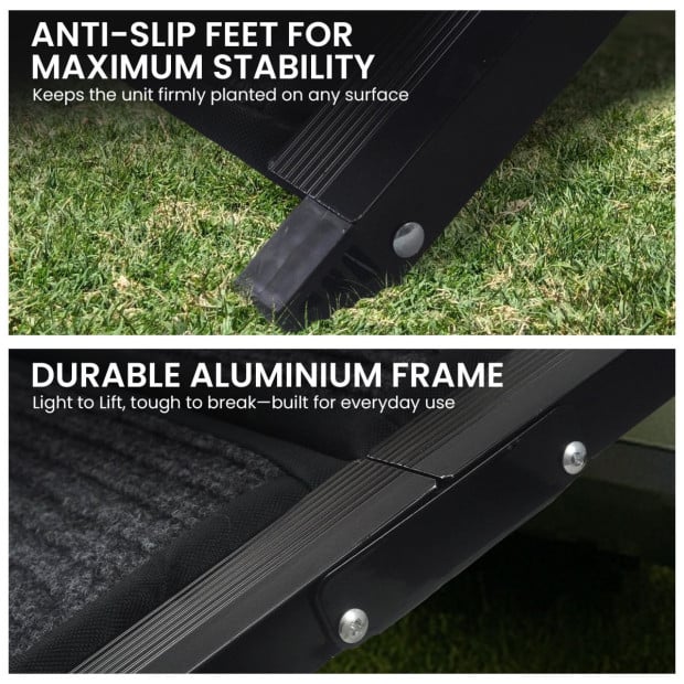 Furtastic Dog Pet Ramp Stairs Folding Aluminium Cats Non-Slip Felt Safety Image 4
