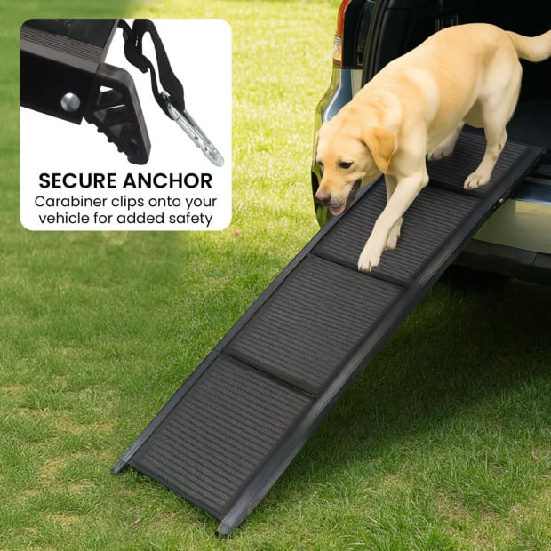 Furtastic Folding Aluminium Dog Ramp for Non-slip Cars Marine Carpet Pet Stairs Image 7