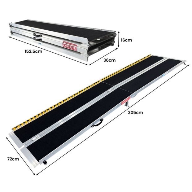 Kartrite Folding Aluminium Wheelchair Ramp 10FT Portable Mobility Access Ramp Image 2