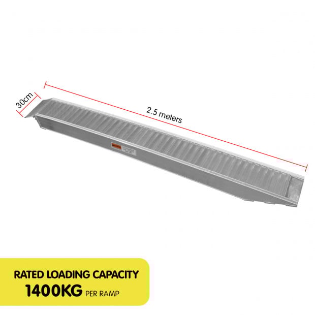 Aluminium Trailer Ramps - 250cm x 30cm Image 6