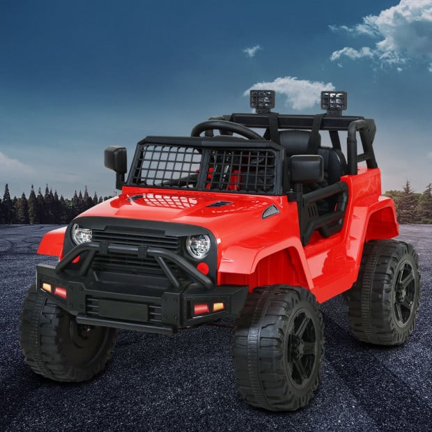 Kids Ride On Car Electric 12V Car Toys Jeep Battery Remote Control Red Image 7