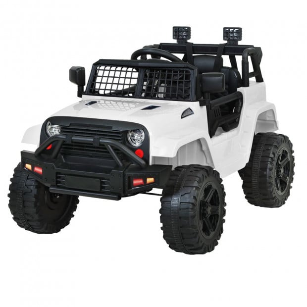 Kids Ride On Car Electric 12V Car Jeep Battery Remote Control White