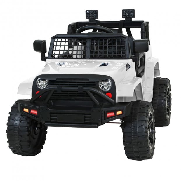 Kids Ride On Car Electric 12V Car Jeep Battery Remote Control White Image 2