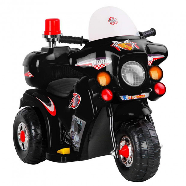 Kids Ride On Police Motorbike - Black