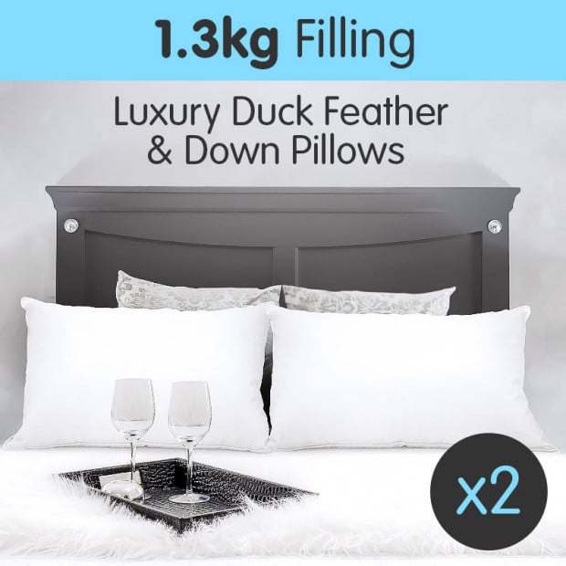 Duck Feather Down Pillows Set Image 2