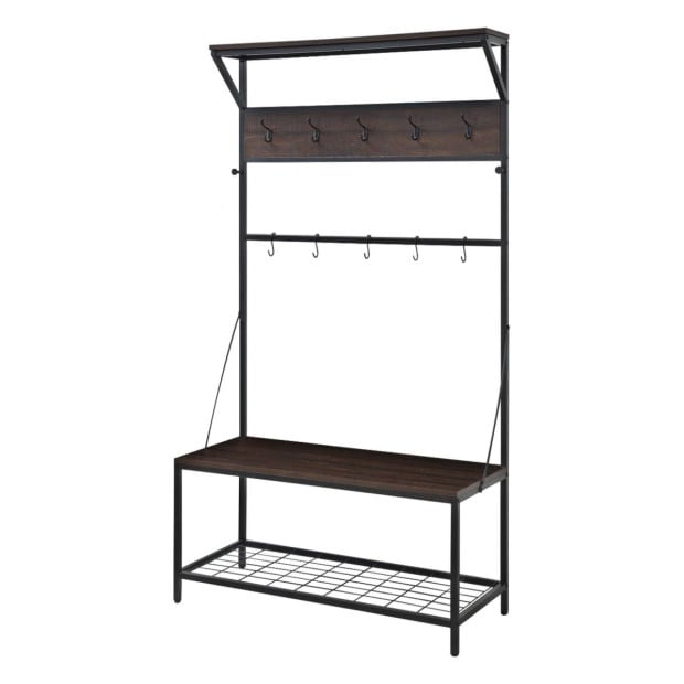 Sarantino 4-in-1 Hall Tree Entryway Coat Rack Hall Stand Image 2