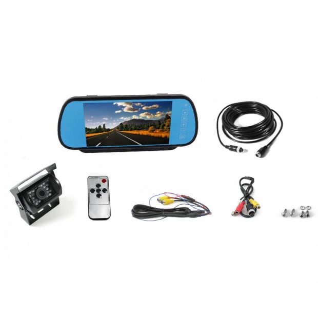 Elinz 7in Clip On Rearview Mirror Monitor 12v/24v Reversing Camera Image 5