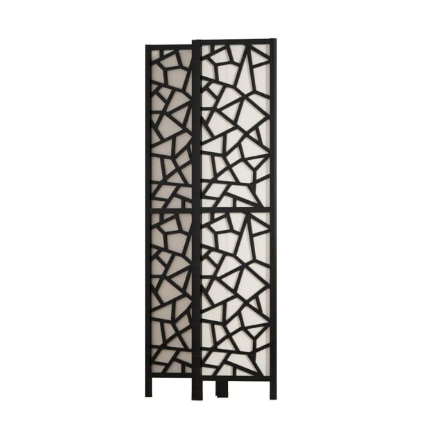 Clover Room Divider Screen Privacy Wood Dividers Stand 4 Panel Black Image 4