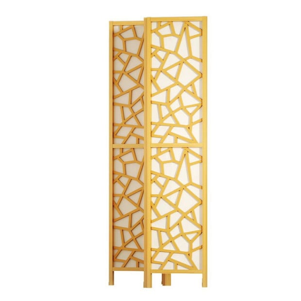 Clover Room Divider Screen Privacy Wood Dividers Stand 4 Panel Natural Image 4