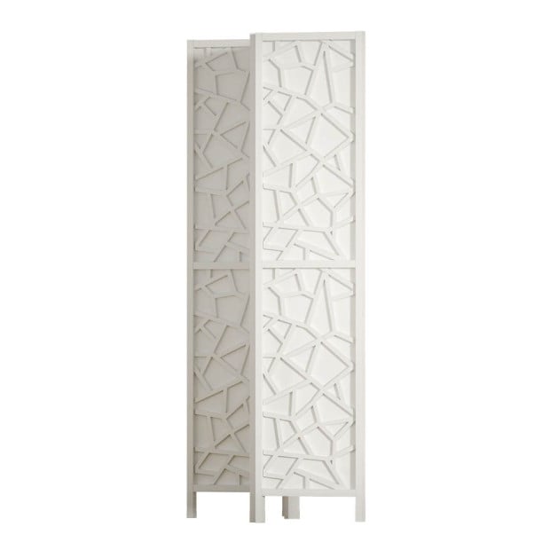 Clover Room Divider Screen Privacy Wood Dividers Stand 4 Panel White Image 4