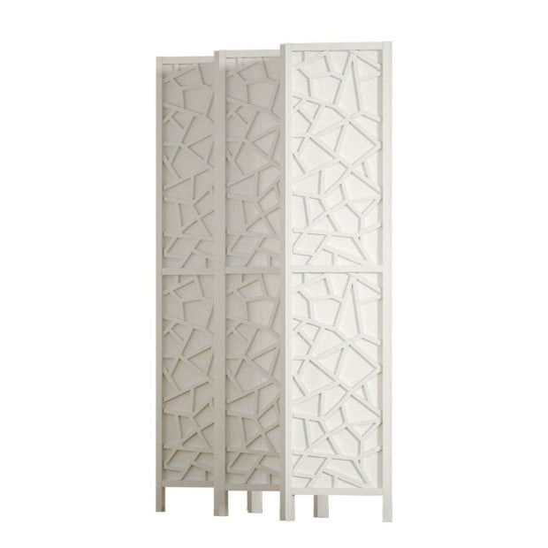 Clover Room Divider Screen Privacy Wood Dividers Stand 6 Panel White Image 4