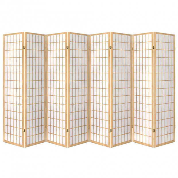 8 Panel Room Divider Screen Dividers Stand Oriental Vintage Natural
