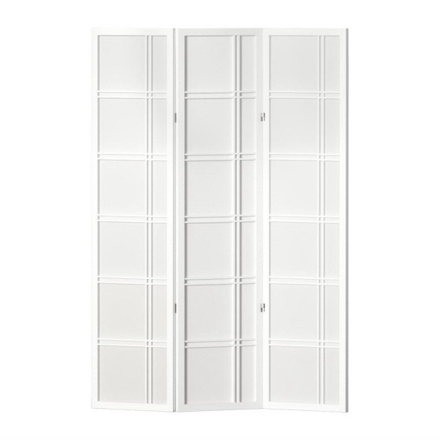 Room Divider Screen Privacy Wood Dividers Stand 3 Panel Nova White Image 3