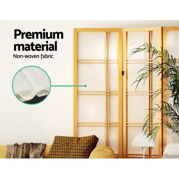 Room Divider Screen Privacy Wood Dividers Stand 6 Panel Nova Natural Image 7