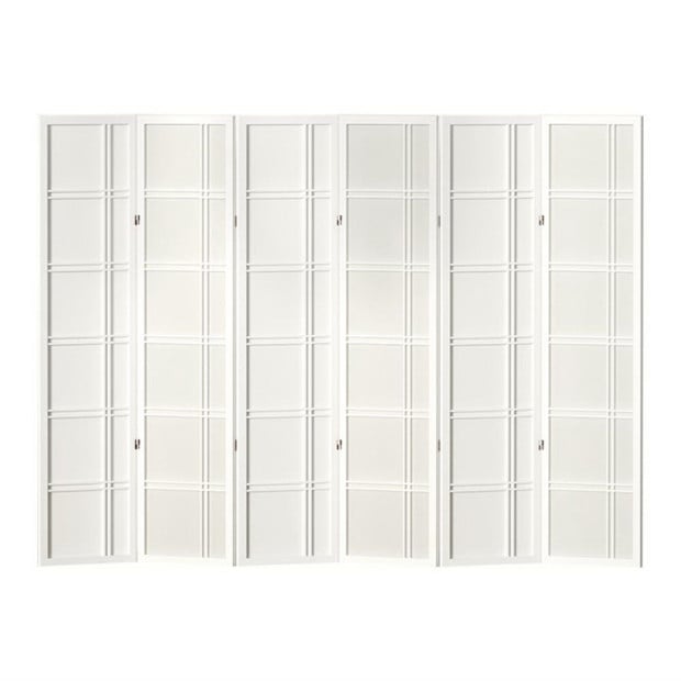 Room Divider Screen Privacy Wood Dividers Stand 6 Panel Nova White Image 3