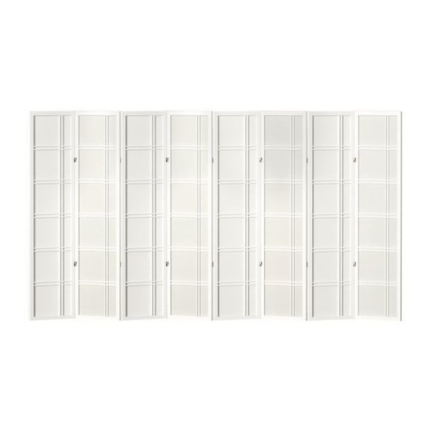 Room Divider Screen Privacy Wood Dividers Stand 8 Panel Nova White Image 3