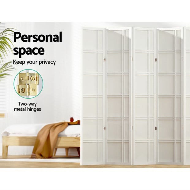 Room Divider Screen Privacy Wood Dividers Stand 8 Panel Nova White Image 5