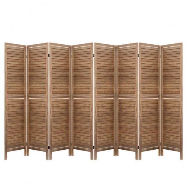 Room Divider Screen 8 Panel Wood Dividers Stand Bed Timber Brown