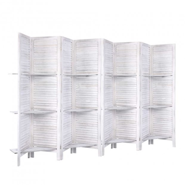 Room Divider Screen 8 Panel Privacy Foldable Dividers Timber Stand Image 3
