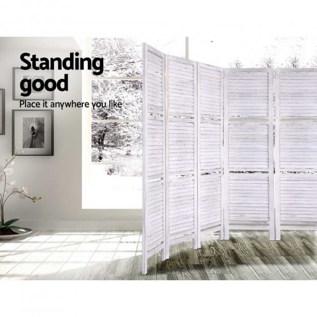 Room Divider Screen 8 Panel Privacy Foldable Dividers Timber Stand Image 5