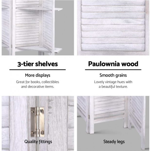 Room Divider Screen 8 Panel Privacy Foldable Dividers Timber Stand Image 6