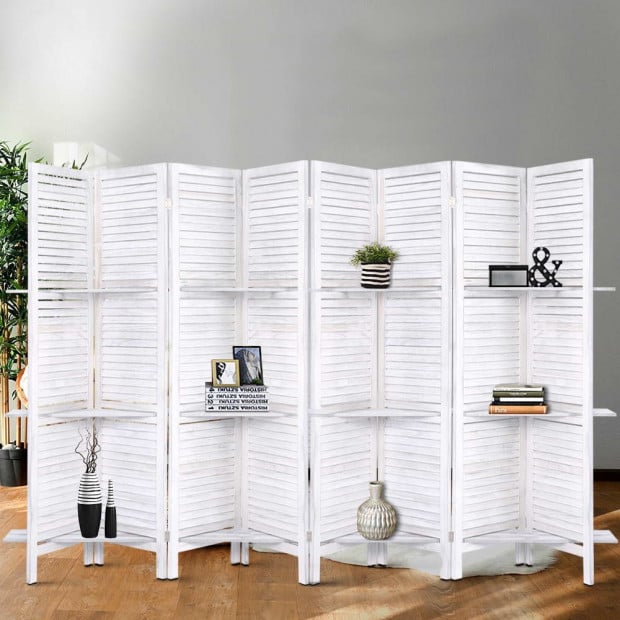 Room Divider Screen 8 Panel Privacy Foldable Dividers Timber Stand Image 7