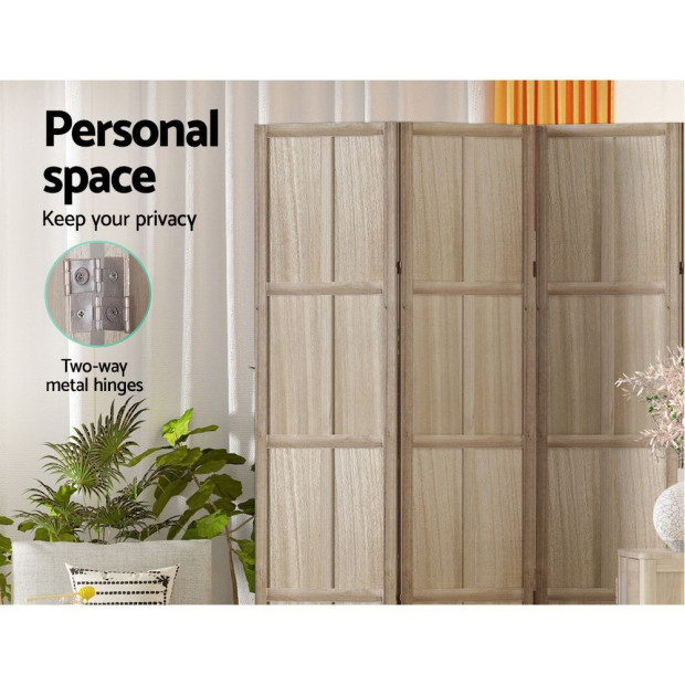 Jade Room Divider Screen Privacy Wood Dividers Stand 6 Panel Brown