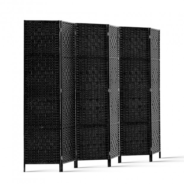 6 Panel Folding Room Divider - Black
