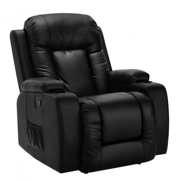 Electric Massage Chair Recliner Lounge Sofa Armchair Heat Leather