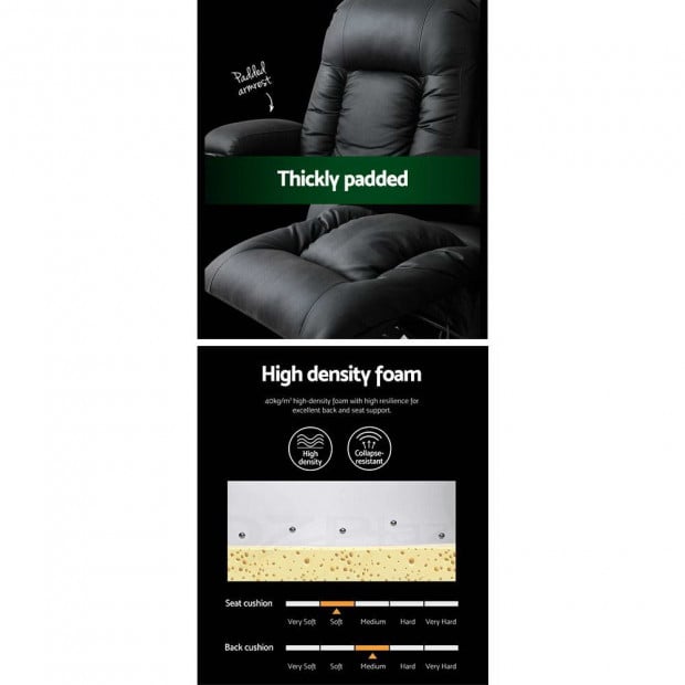 Electric Massage Chair Recliner Lounge Sofa Armchair Heat Leather Image 5