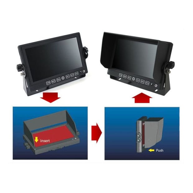 7in Monitor HD 12v/24v With 3 Av Inputs 4pin Advanced Image 7