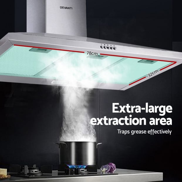 Range Hood 90cm 900mm Kitchen Canopy Stainless Steel Rangehood Image 5