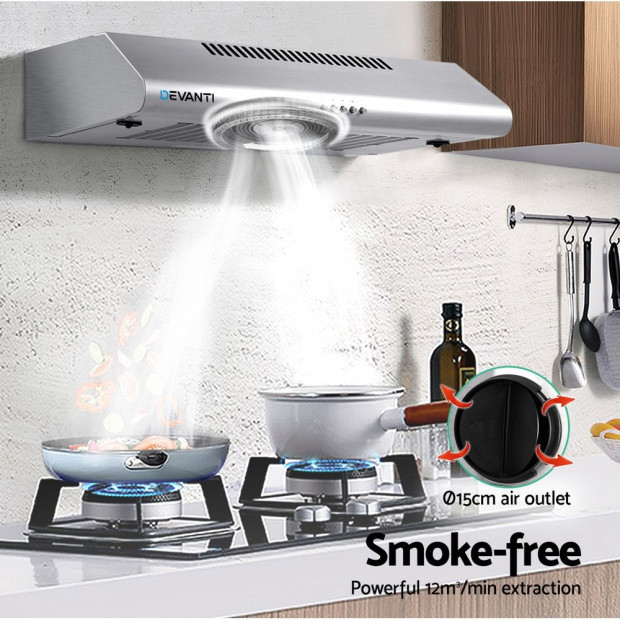 Fixed Range Hood Rangehood Stainless Steel Kitchen Canopy 60cm 600mm Image 4