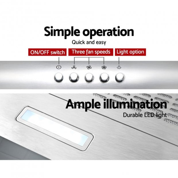 Fixed Range Hood Rangehood Stainless Steel Kitchen Canopy 60cm 600mm Image 6