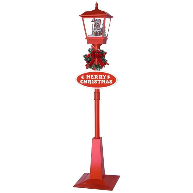 Christabelle 1.8m Christmas Lamp Post Outdoor Display Decoration LED Lights Front Yard Lawn Statue Ornament Red Image 2