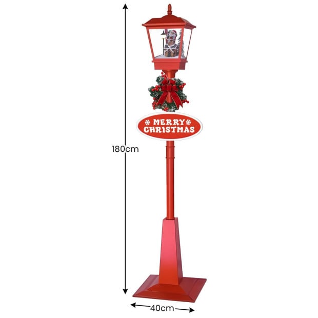 Christabelle 1.8m Christmas Lamp Post Outdoor Display Decoration LED Lights Front Yard Lawn Statue Ornament Red Image 3