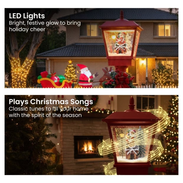 Christabelle 1.8m Christmas Lamp Post Outdoor Display Decoration LED Lights Front Yard Lawn Statue Ornament Red Image 4