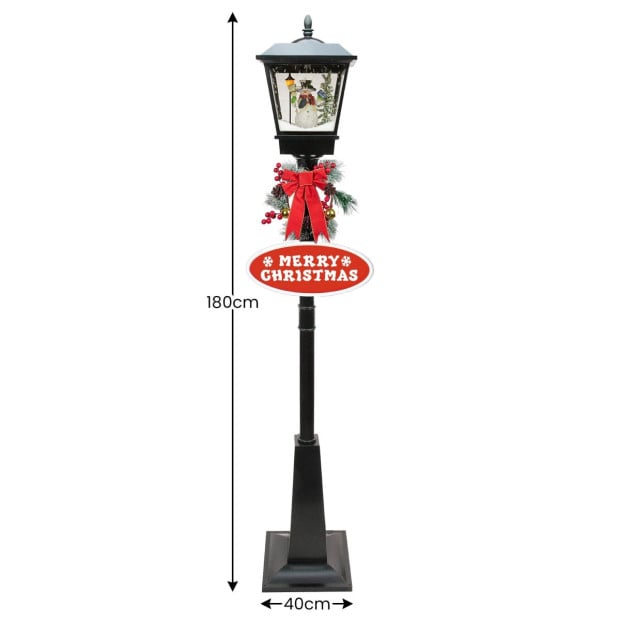 Christabelle 1.8m Christmas Lamp Post Outdoor Display Decoration LED Lights Front Yard Lawn Statue Ornament Black Image 3