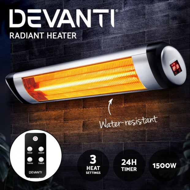 Patio Heater Radiant Strip Indoor Outdoor Heaters Remote Control 1500W Image 4