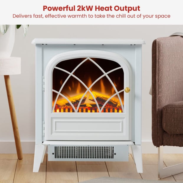 Dimplex 2kW Ritz White Optiflame Portable Electric Fire Stove Image 7