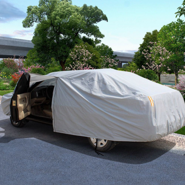 Waterproof Adjustable Large Car Cover Rain Sun Dust UV Protection YXXL Image 4