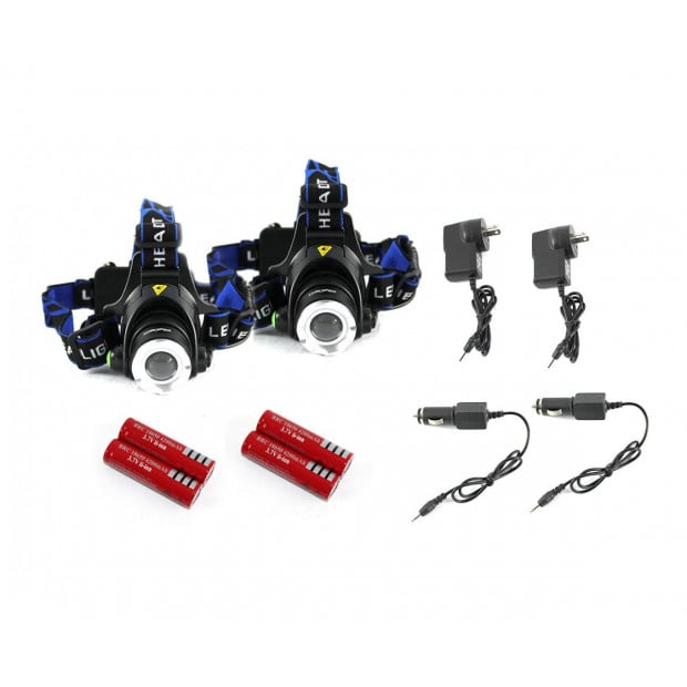 Raylight 2x Headlight Led Torch Cree Xm-l T6 Zoomable Headlamp Image 6
